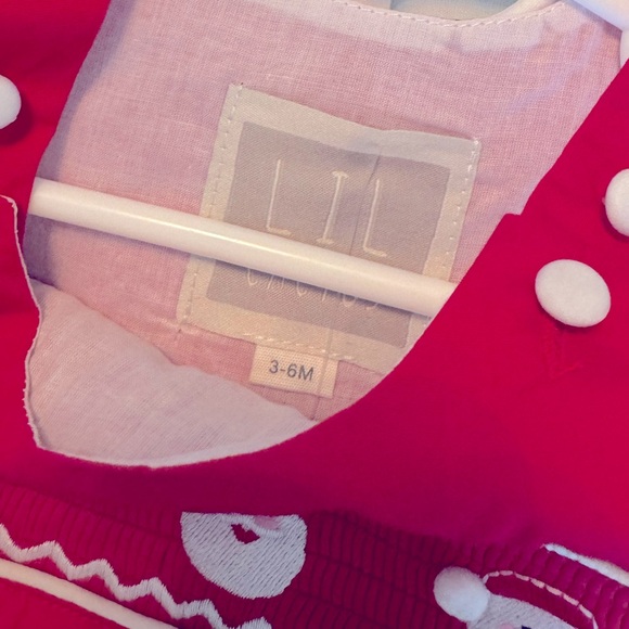 NWT Lil Cactus Christmas Longall Faux Smocking Santa 3-6mo - Picture 3 of 3